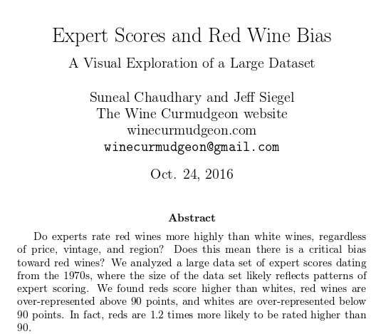 red wine bias