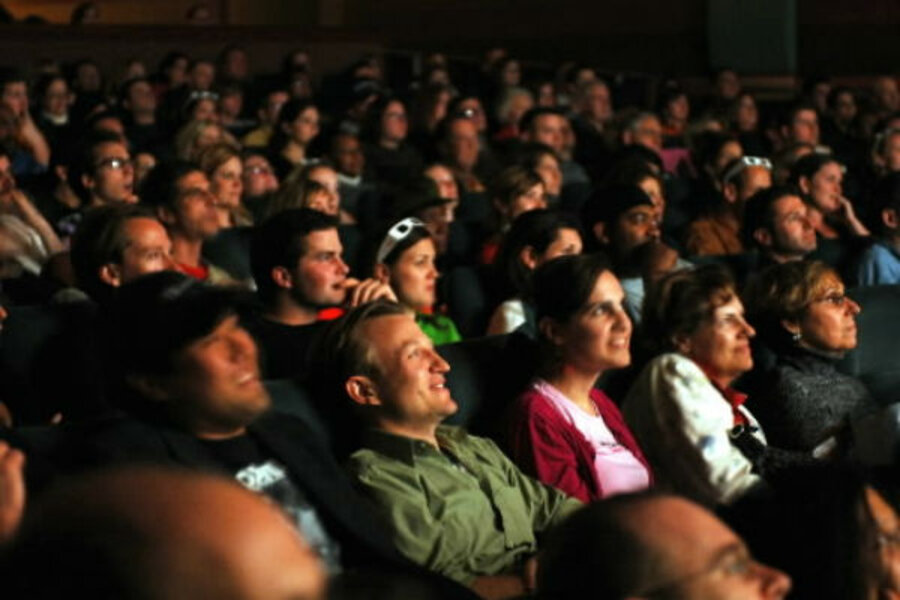 Crowd in movie theater