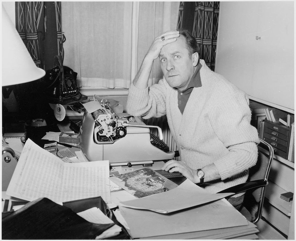 Man at typewriter