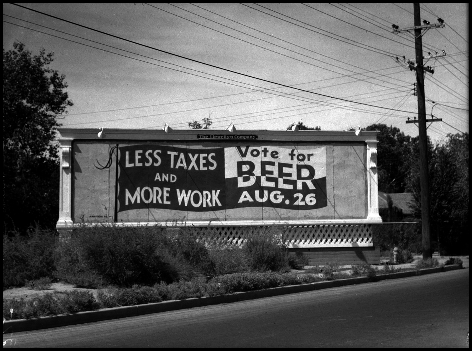 Billboard urging a vote for beer