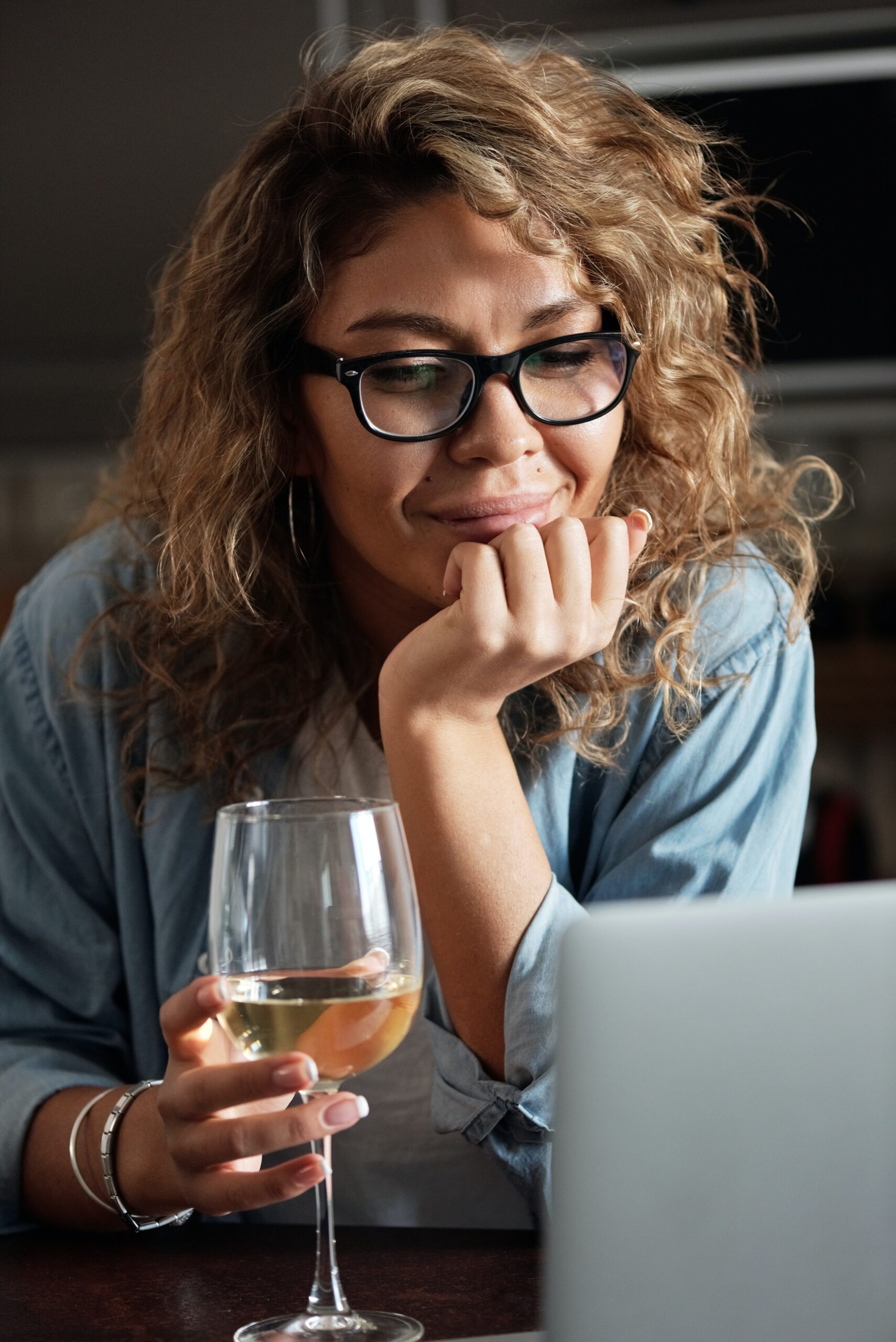 woman with wine glass